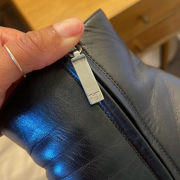 Vintage YSL y2k boots yves saint Laurent black leather ankle booties round toe - Picture 3 of 13